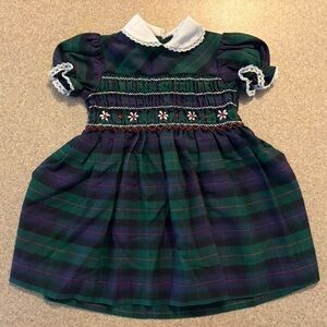 Vintage Sears Winnie The Pooh Plaid Laced Dress